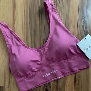 NWT Calvin Klein bralette M pink removable padding soft